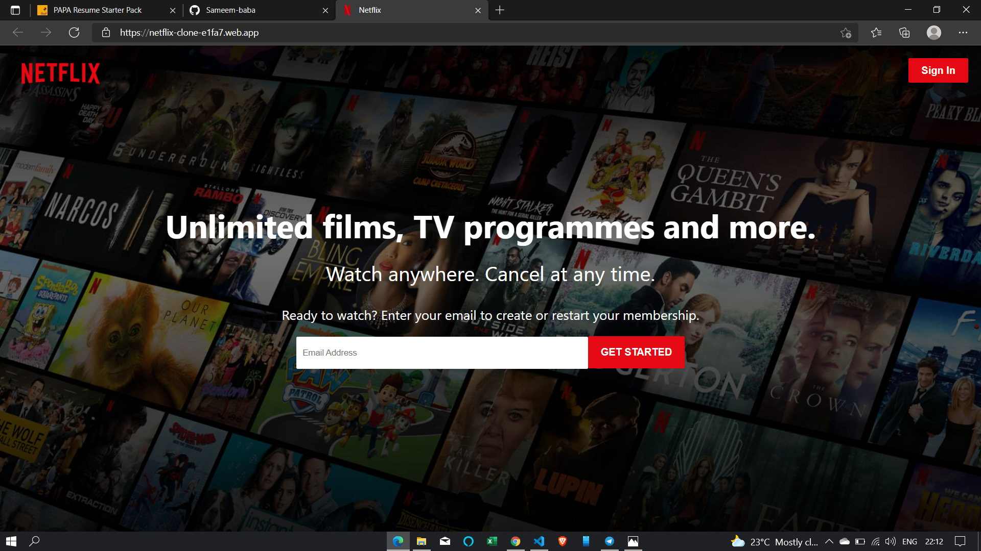 Netflix Clone (React JS)